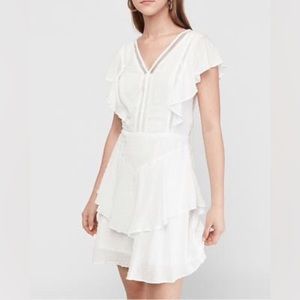 EXPRESS Flutter Sleeve Fit And Flare Dress